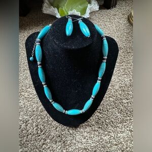 Vintage Turquoise Necklace & Earrings Set